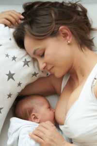 Breastfeeding a newborn baby
